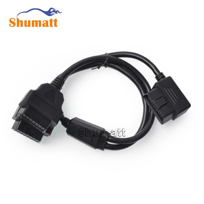 Auto Diagnostic Cable L Type 90 Degree Standard OBD2 II 16Pin Male to Female 1 in 2 Extension Cables Vehicle Adapter Connector