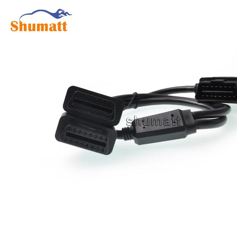 Auto Diagnostic Cable L Type 90 Degree Standard OBD2 II 16Pin Male to Female 1 in 2 Extension Cables Vehicle Adapter Connector