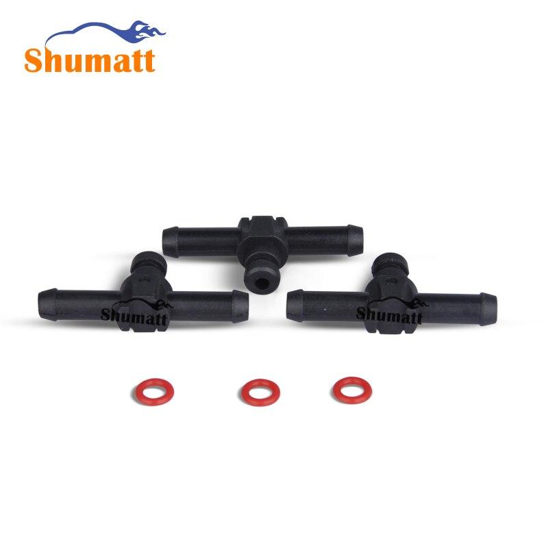 Common Rail Injector Return Oil Backflow Pipe Connector L T Type Plastic Tee Joint for dens0 Series Injector 10pcs/Bag