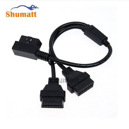 Auto Diagnostic Cable L Type 90 Degree Standard OBD2 II 16Pin Male to Female 1 in 2 Extension Cables Vehicle Adapter Connector