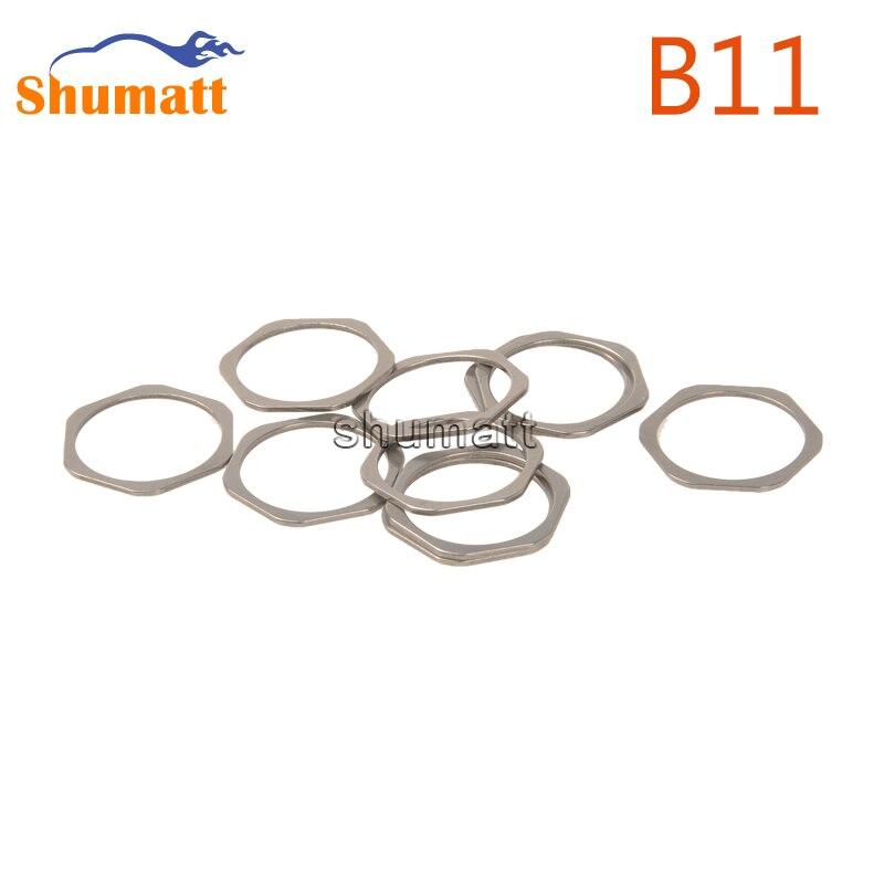 100pcs Common Rail Parts B11 Brand Injector Valve Assy Adjusting Washer Shims Thickness Range 0.90-0.99mm Accuracy 0.01mm