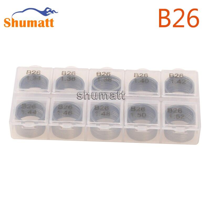 100pcs Common Rail Parts B26 Brand 120 Series Injector Repair Adjusting Washer Shims Thickness 1.34-1.52mm Accuracy 0.01mm